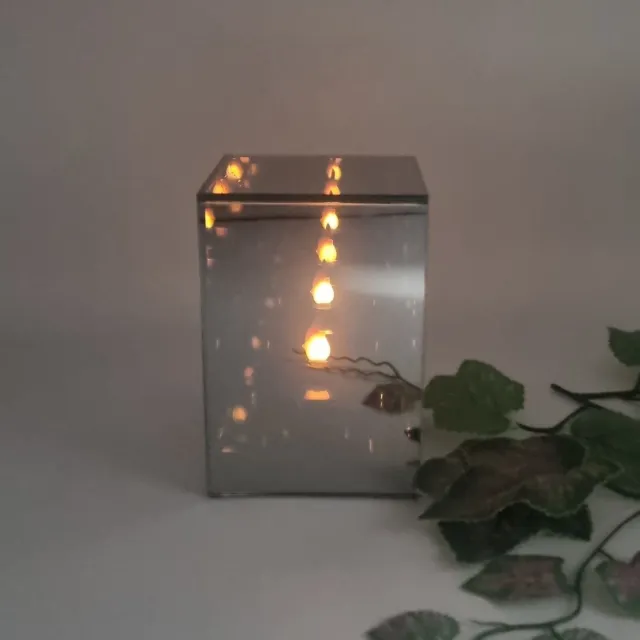 Subito Herdenkingslicht - 1135 - Rechthoek - Glas - Spiegel - Led kaars - Bewegende vlam - 3D effect - Grafkaars - Graflicht
