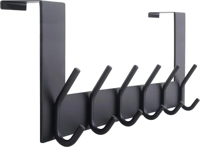 Famanu Wandgarderobe met 6 haken - Ruimtebesparende kleding- en handdoekhanger - Geschikt voor slaapkamer en badkamer - Onbekende kleur rood