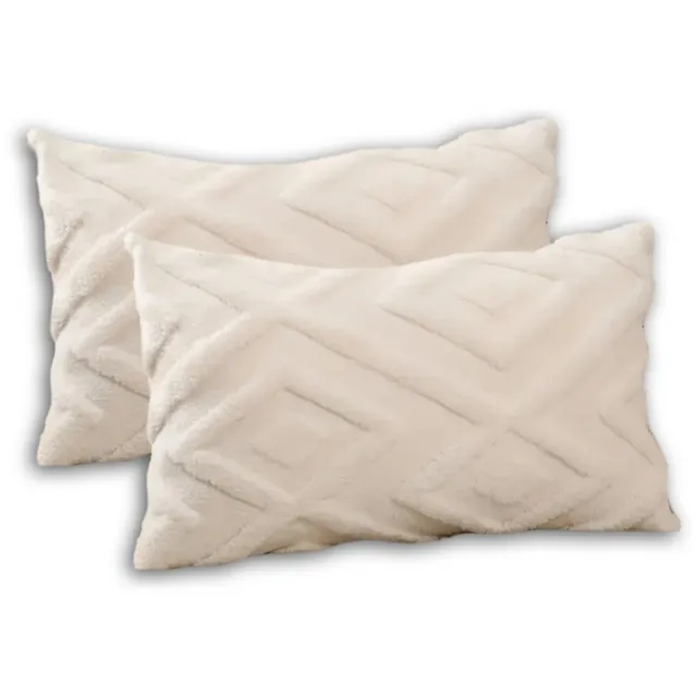 Trovano Set van 2 Sierkussens 30x50 cm | Wit | Inclusief binnenkussens | Langwerpige, Luxe & Zachte kussens voor Bank & Woonkamer