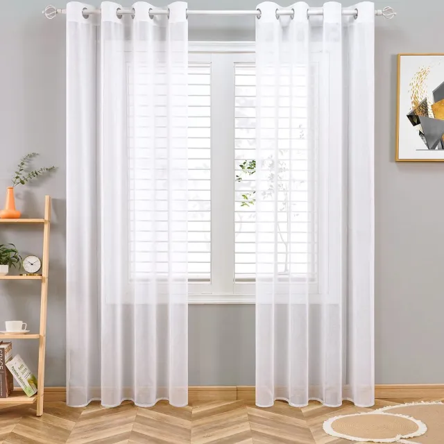 Duurzaam Vitrage – duurzaam – luxe vitrage voor slaapkamer woonkamer eetkamer - hoogwaardig voile – vitrage gordijn wit