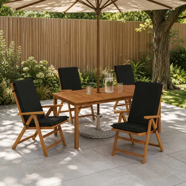 vidaXL Kussen voor stoel met hoge rug GEMERT 4 st 100% Polyester Zwart