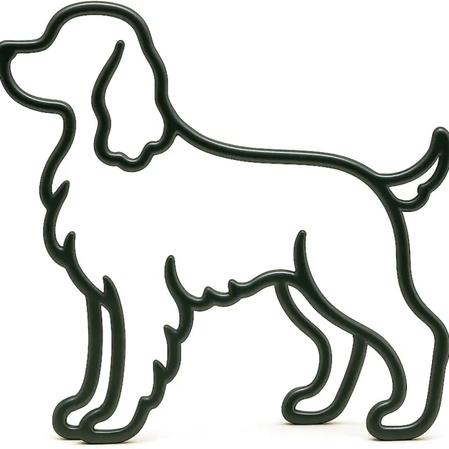 3dbende Cocker Spaniël - hondenbeeldje - zwart - 22 cm breed