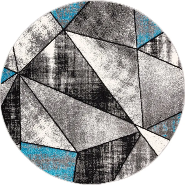 Pergamon Vloerkleed Designer Brilliant Magic Rond Blauw