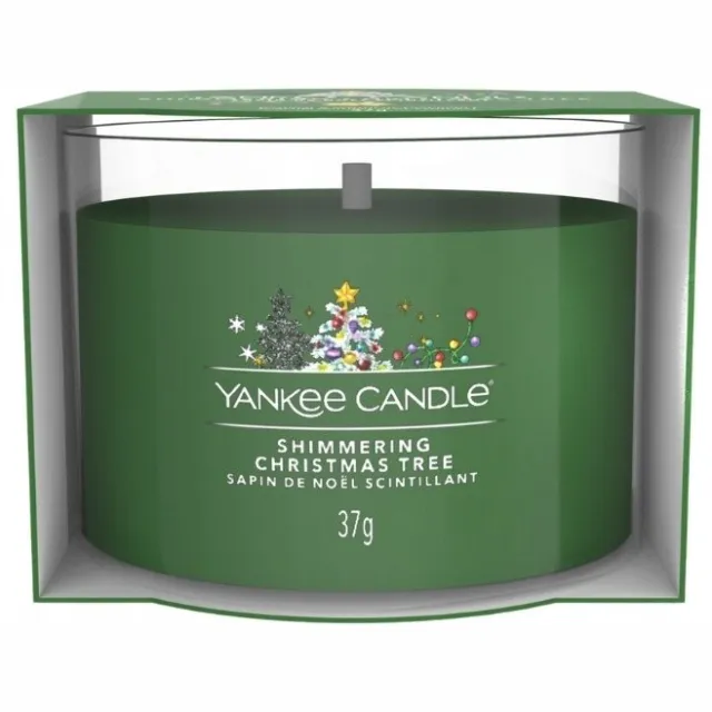Yankee Candle Mini Geurkaars Shimmering Christmas Tree - 10u brandtijd Green