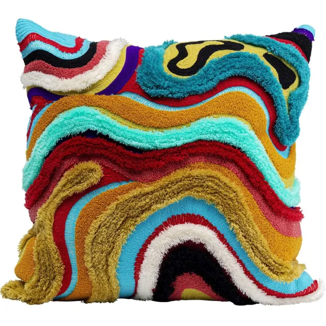 Unyqoos Decoratief kussen in popartstijl met afneembare overtrek en ritssluiting, Sierkussen, Veelkleurig, Vierkant, Polyester, 45x45
