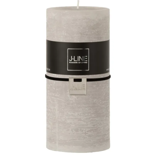 J-Line cilinderkaars - lichtgrijs - large - 70U - 6 stuks
