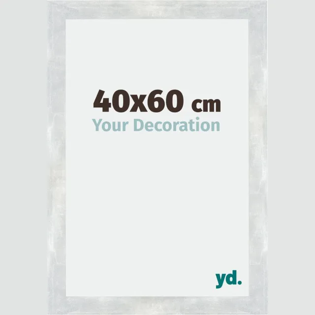 yd. Your Decoration - Fotolijst 40x60 cm - MDF - Zilver Glanzend Vintage - Mura