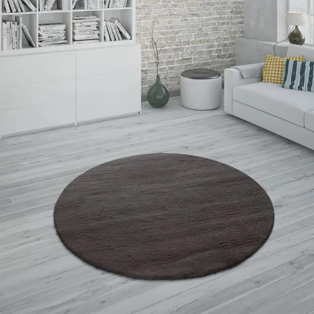 TT Home Hoogpolig tapijt slaapkamer imitatiebont pluizig konijnenbont imitatie 200 x 200 cm Rechthoek 200 x 200 cm Rechthoek grijs