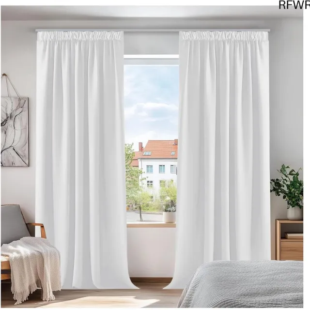 RFWR Verduisteringsgordijnen Plooiband 140x175 cm - Thermische Gordijnpanelen voor Woonkamer en Slaapkamer, 2 Stuks zie foto
