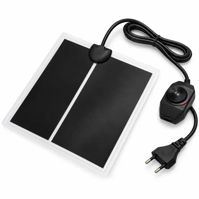 Bobypet Warmtemat - Waterdicht - 28*80 cm - 45 watt- met regelaar - dimmer - voor kuikens - reptielen - amfibieën - vogels Zwart