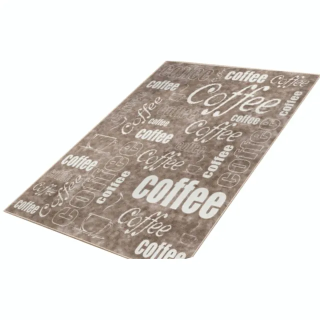 De Groen Home Vloerkleed 120x180cm - Keukenloper - Wasbaar Antislip - Coffee - Laagpolig Zacht Tapijt Bruin