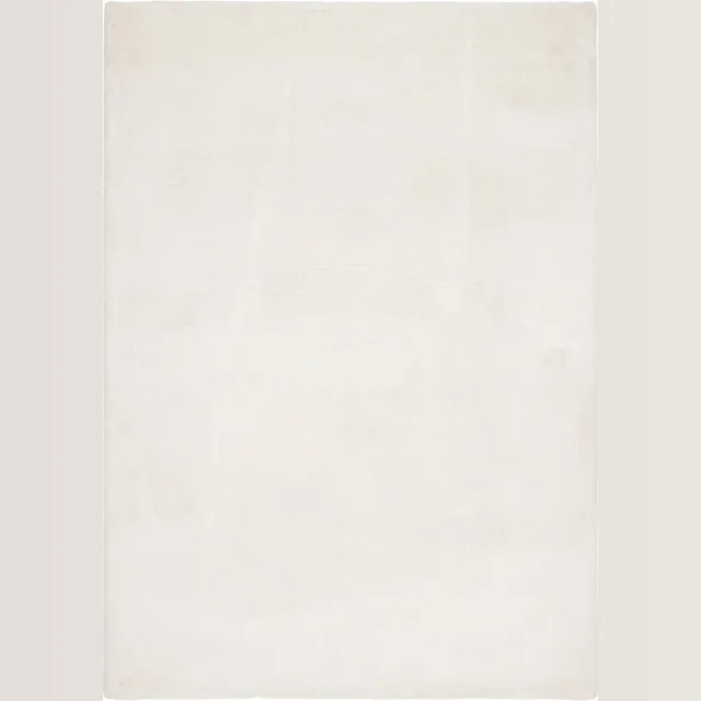 Padiro pluizig hoogpolig vloerkleed 80 x 150 cm - crème / offwhite - modern effen ontwerp - voor vloerverwarming - van polyester en katoen beige