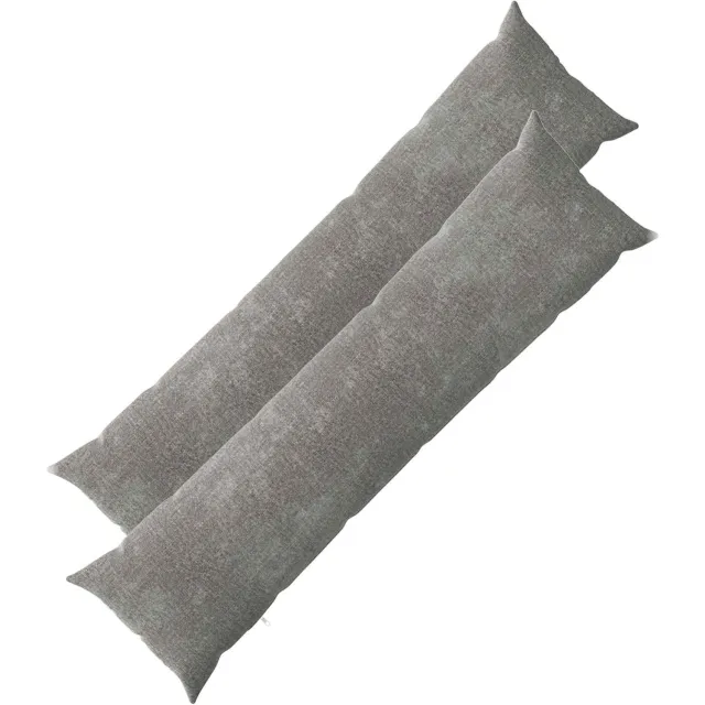 vidaXL Dekenkussen - 2 - st - HEERLEN - Donkergrijs - 40 - x - 145 - cm - Chenille - Stof