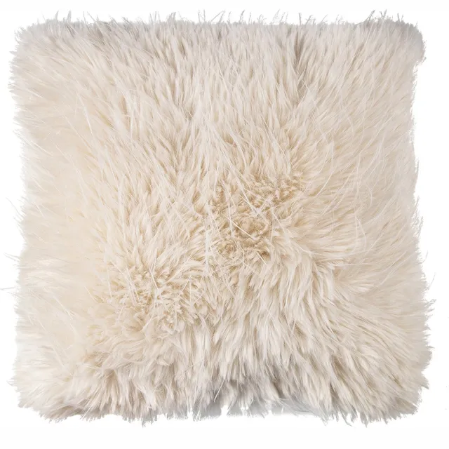 Mars & More kussen teddy langhaar all over gebroken wit 45x45cm
