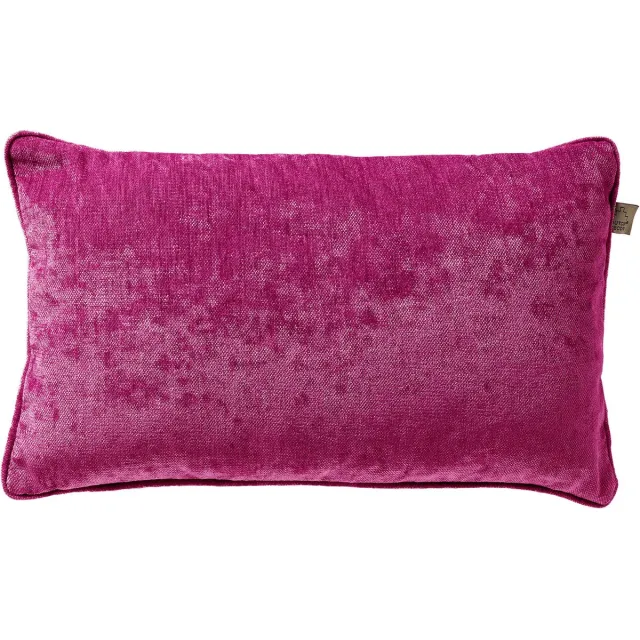 Dutch Decor LEWY - sierkussen 30x50 cm - glansvelours - Festival Fuchsia - roze - Inclusief binnenkussen - Luxe kussens voor woonkamer & bank