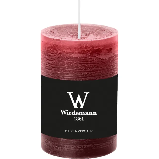Wiedemann Cilinderkaars/stompkaars - rustieke kaars - bordeauxrood - 6 x 9 cm - 30 branduren Bordeaux rood