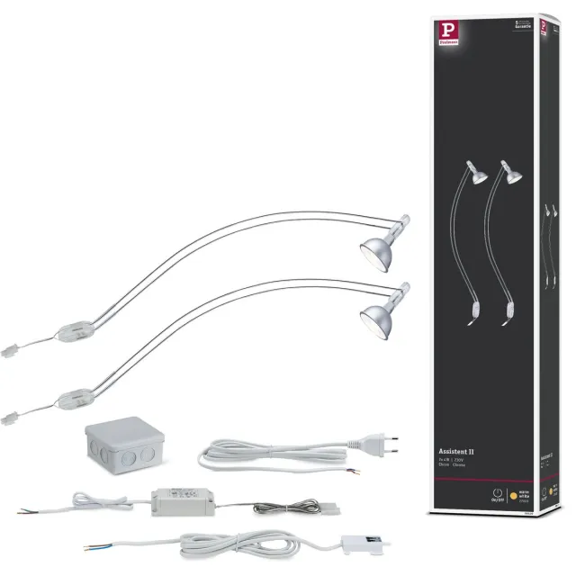 Paulmann Galeria LED-kastverlichting Assistent II GU5,3 2700K 2x230lm 230V 2x4W Chroom