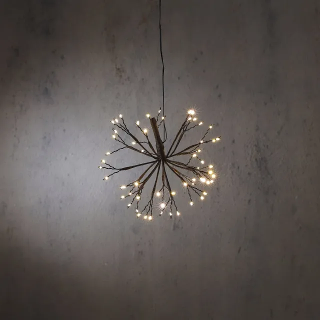 Luca Lighting Dandelion hangend zwart klassiek wit 63led IP44 - h21xd30cm - Woonaccessoires en seizoensgebondendecoratie (Europese stekker )