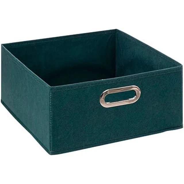 5Five® 5Five Opbergmand/kastmand - petrol blauw - linnen - 14 liter - 31 x 31 x 15 cm - Opbergbox - Vakkenkast manden
