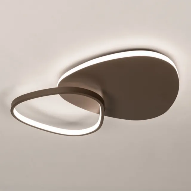 Lumidora Plafondlamp 75629 - Plafonniere - STELLA - 2 Lichts - Ingebouwd LED - 30.0 Watt - 3000 Lumen - 2700 Kelvin - Bruin - Metaal - Met dimmer