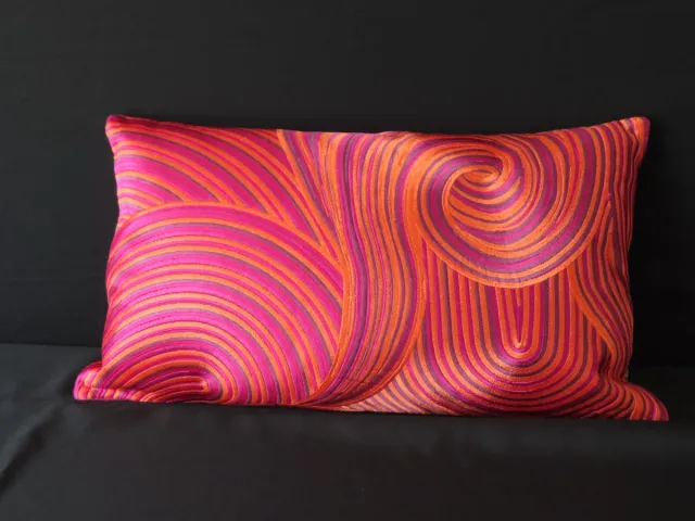 Colmore by Diga luxe kussen swirls multi/pink 60x35 oranje, fuchsia roze en paars