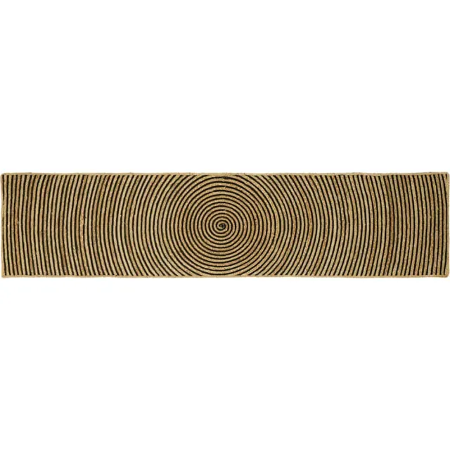 vidaXL Gebied Tapijt Naturel en Zwart 60 x 250 cm Jute