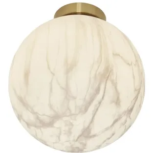 It's About Romi Plafonniere glas/ijzer Carrara bol dia. 28x32cm wit marmerprint/goud