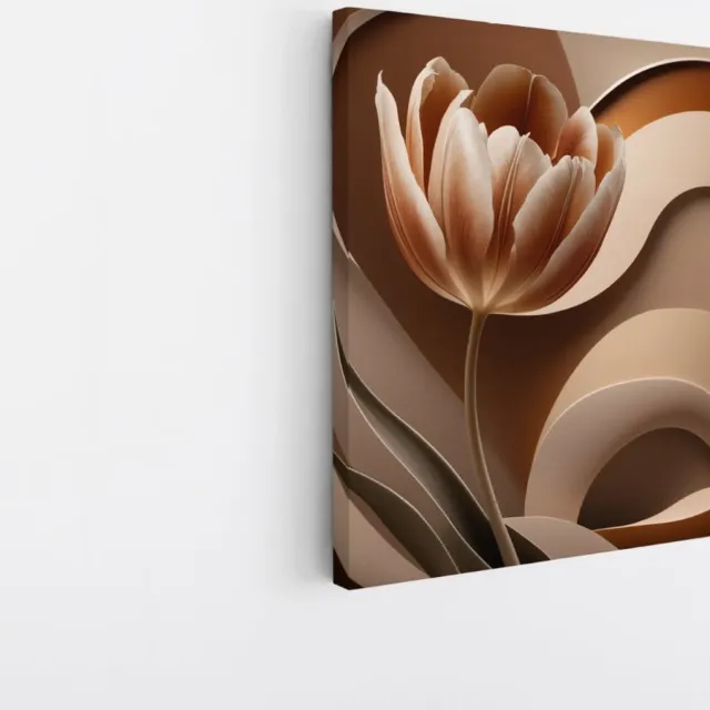 Saammp Canvas Schilderij - Abstracte Bloem - Natuur - 30x30 - Foto op canvas - Wanddecoratie - Muurdecoratie Woonkamer - Kantoor Decoratie Multicolor