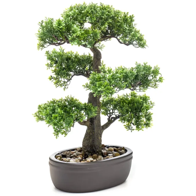 Emerald Kunstplant Bonsai Ficus mini 43cm - Kunstplant voor binnen Groen