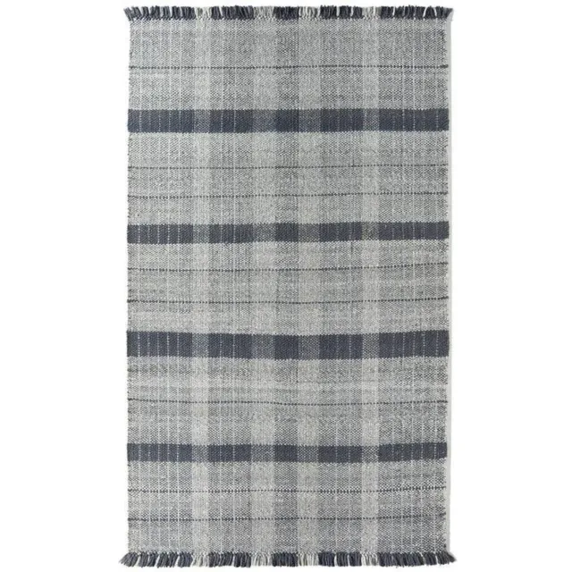 Phoenox Textiles Vloerkleed Origins Highland Check Marineblauw - 200x290 - Gerecycled Polyester - Phoenox Textiles UK