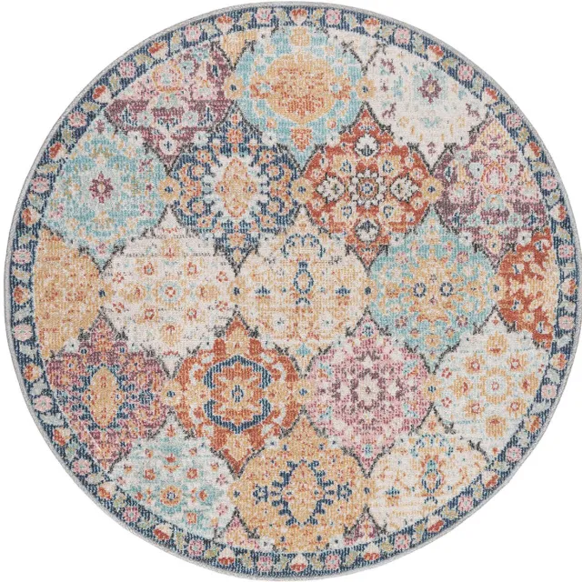 Mia´s Teppiche Mia’s Teppiche Bliss – Indoor & Outdoor vloerkleed, weerbestendig & onderhoudsvriendelijk, patchwork met oosters motief in multicolor, 120 cm round