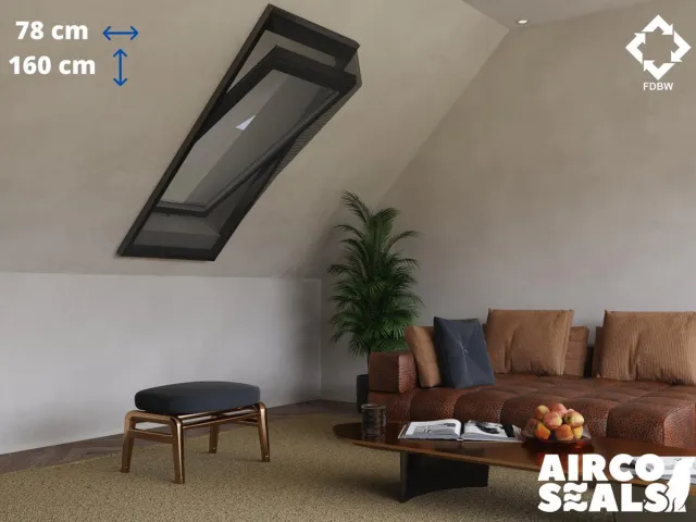 FDBW Insecten Hor Dakraam – 78 x 160 cm – Hor Geschikt voor Velux MK10 | Fakro/Optilight 13 - Insect Raamhor - Vliegenhor - Velux Tuimelvenster Oplossing Zwart 78 x 160