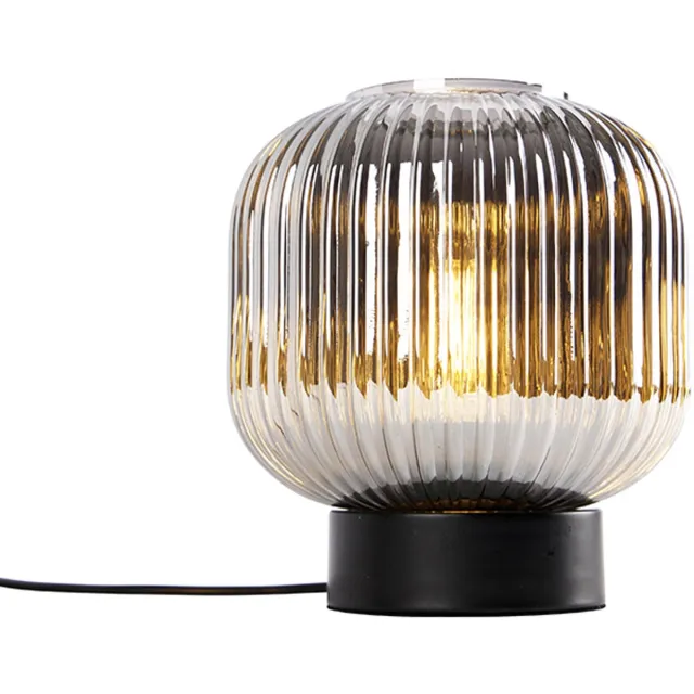 QAZQA karel - Art Deco Tafellamp - 1 lichts - H 220 mm - Zwart - Woonkamer | Slaapkamer | Keuken