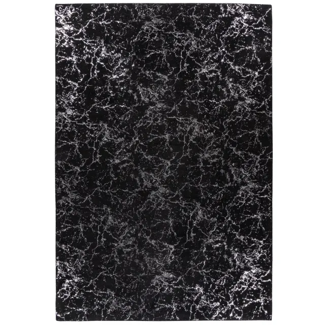 Padiro design laagpolig vloerkleed 200 x 290 cm - donkergrijs - modern abstract ontwerp - voor vloerverwarming - van polyester en katoen