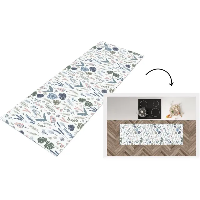 KitchenYeah Keukenloper - Loper keuken - Patronen - Bloemen - Planten - Keukenloper vinyl Multicolor