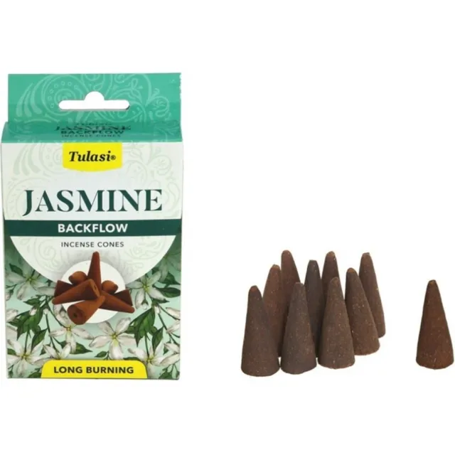 Tulasi Wierook kegeltjes in huisgeur Jasmijn - 20x kleine kegeltjes - Ontspannend - Kalmerend Camel bruin