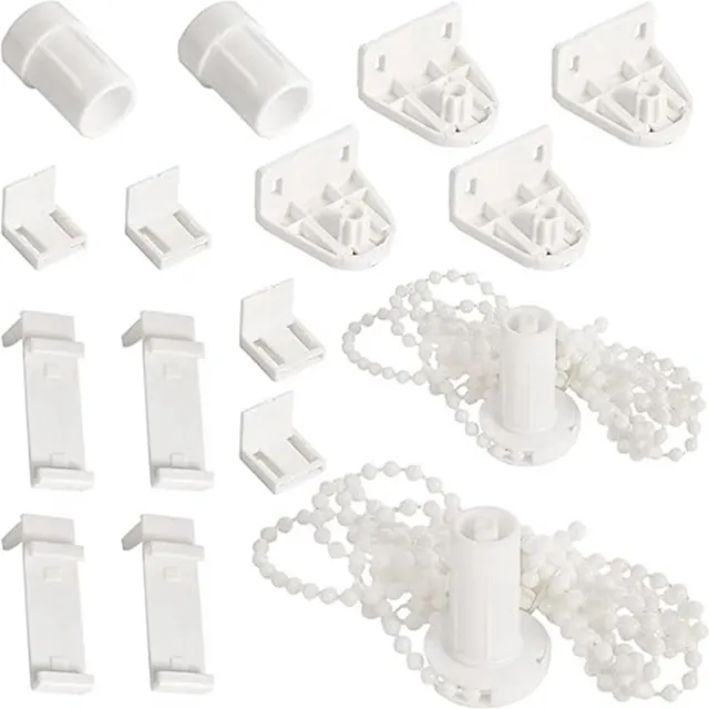 Somstyle Rolgordijn Ketting met Bevestiging Set - 2 Stuks - Klembevestiging 17 MM - Gordijn Onderdelen Wit
