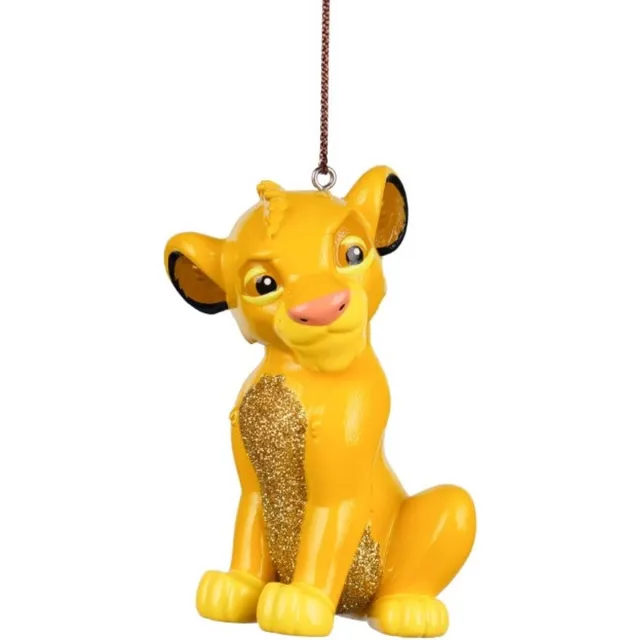 Kurt S. Adler kunststof kerstbal - disney simba 9cm geel 1 stuks