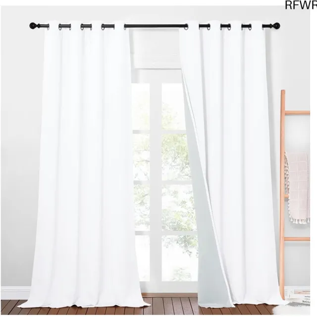 RFWR Verduisterende Gordijnen 100% Ondoorzichtig met Lussen - Thermische Isolatie 132x260cm