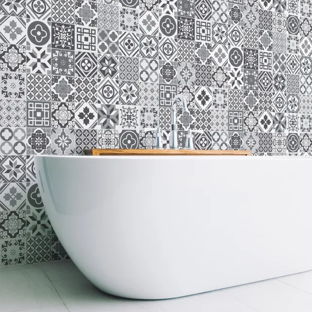Ambiance Sticker Zelfklevende muurtegelstickers voor keuken en badkamer - 60 Victoria cementtegelstickers - 60 stickers 15x15cm Multi color
