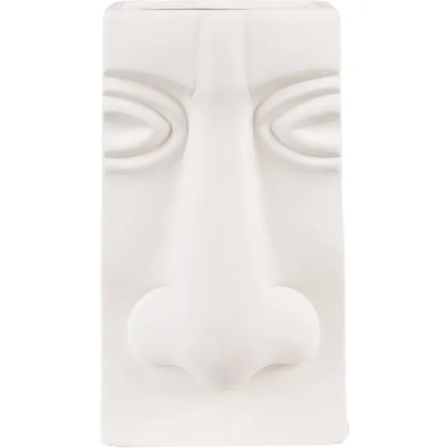 Clayre & Eef Vaas Gezicht 15x9x25 cm Wit Keramiek