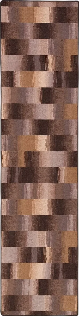 Snapstyle Design velours vloerkleed loper Mystic Karo Bruin