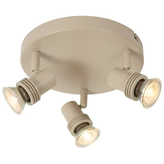 Lucide KIANTI - Plafondspot - Ø 21 cm - 3xGU10 - Taupe