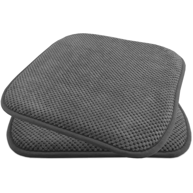 Famanu Comfortabele gelkussens, 40 x 40 cm, stoelkussen met modern traagschuim, gewatteerd en antislip, set van 2, donkergrijs