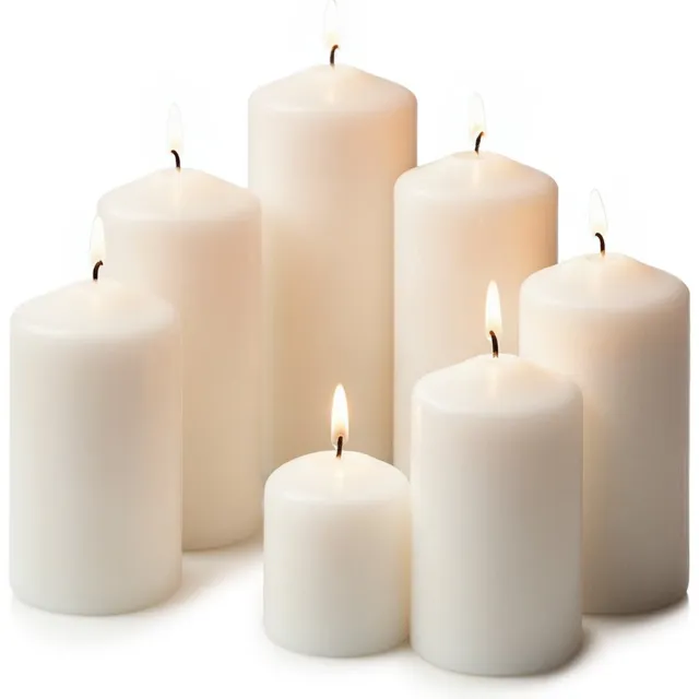 Home & Styling Collection Set van kaarsen in verschillende hoogtes, 7 stuks. Wit