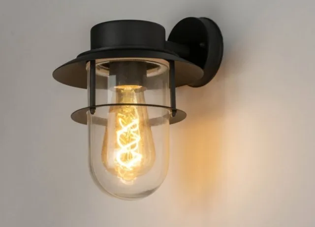 Lumidora Wandlamp 30799 - Voor buiten - MALAGA - E27 - 4.0 Watt - 300 Lumen - 2200 Kelvin - Zwart - Metaal - Buitenlamp - IP44 - Met Sensor