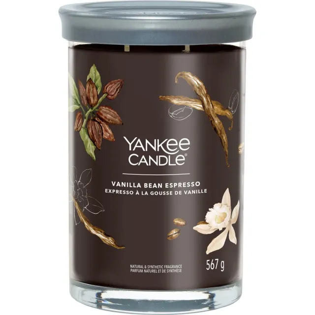 Yankee Candle Vanilla Bean Espresso Large Tumbler Geurkaars - 100 branduren - twee lonten Bruin