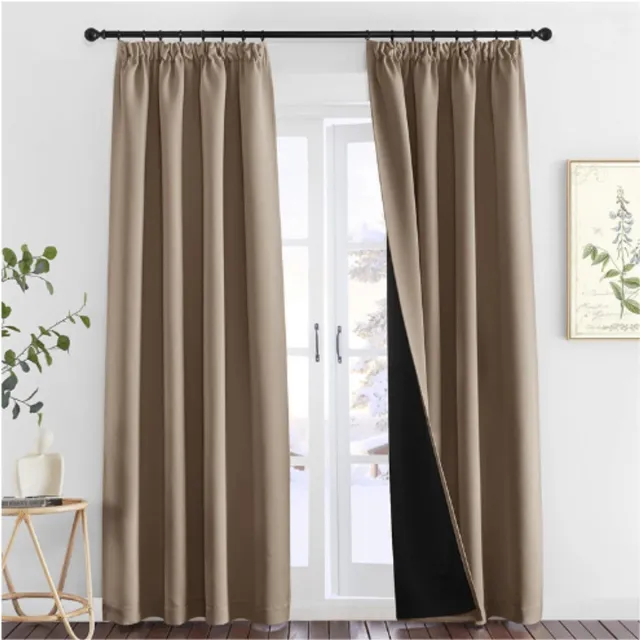 BOG 100-Procent Verduisterende Gordijnen - Isolerend Tegen Licht En Warmte - Geschikt Voor Woonkamer - Slaapkamer - Studiekamer - Klaar Voor Gebruik - 2 Stuks - 140x260cm - Cappuccino