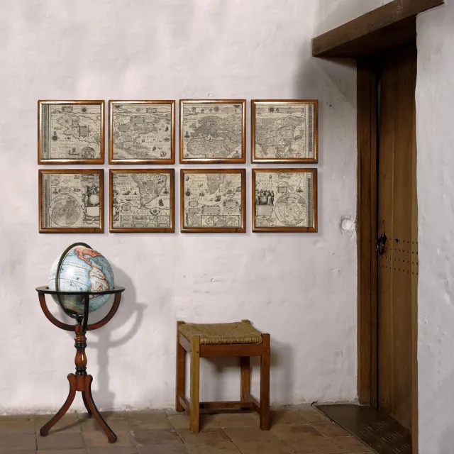 Authentic Models Muurkaart van de Wereld uit 1604, afmetingen: 160cm x 74,5cm Multi