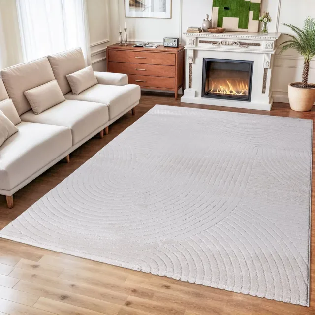 Muratap Vivant Japandi Art - Vloerkleed Laagpolig Effen - Creme- 200x290 CM